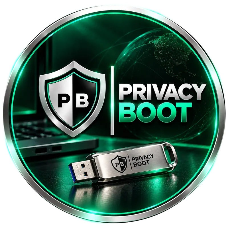 PRIVACYBOOT Metallic USB: USB drive engraved with the PB shield logo